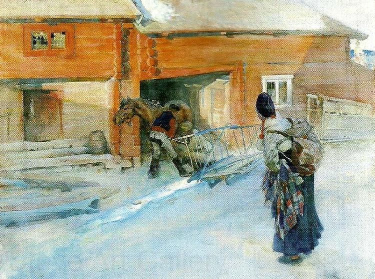 Carl Larsson en gard -i dalarna- utanfor portlidret Spain oil painting art